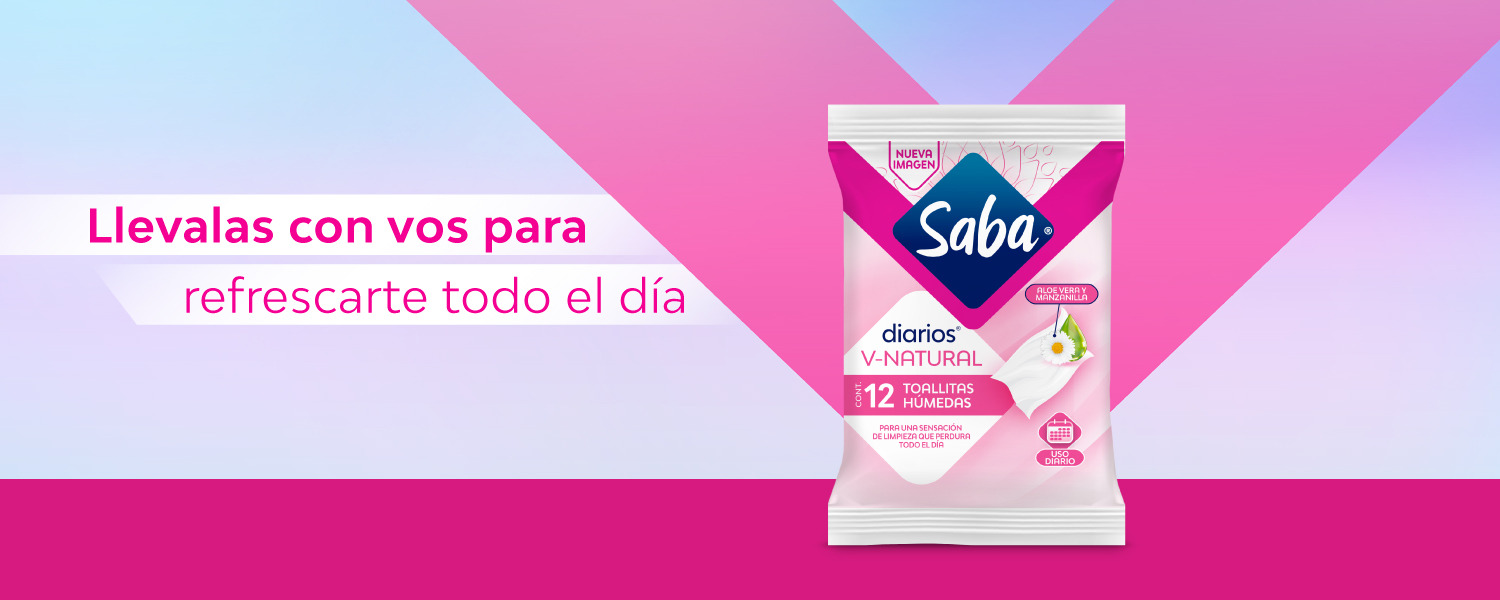 imagen de las toallitas húmedas Saba sobre un fondo celeste - Saba